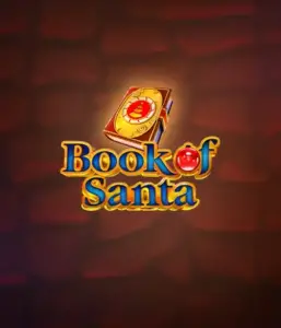 Experience the joyous spirit with the Book of Santa game by Endorphina, highlighting an intricately designed golden book emblazoned with Santa's iconic symbol. This graphic captures the charm and joy of Christmas, set against a cozy red background. Great for those who love Christmas-themed slots, offering a delightful gaming experience. 